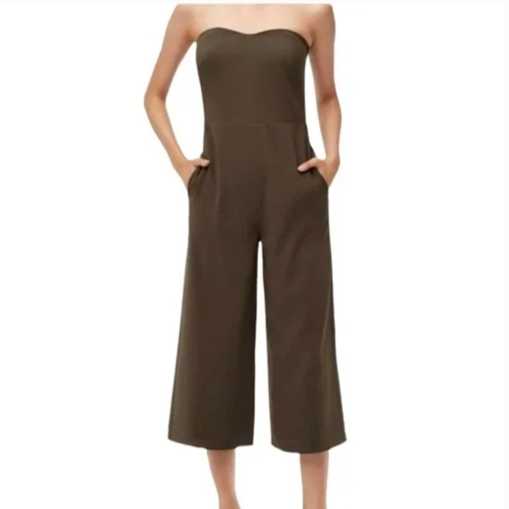 NWT - ARITZIA Babaton Roshan Strapless Jumpsuit, Olive Green